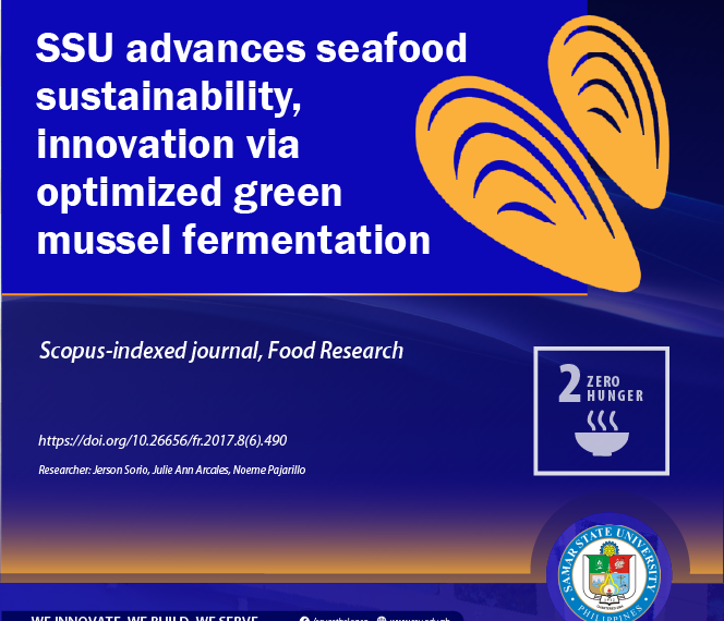 SSU advances seafood sustainability, innovation via optimized green mussel fermentation